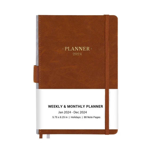 2024 PLANNER Weekly & Monthly Planner 2024 with Calendar Stickers
