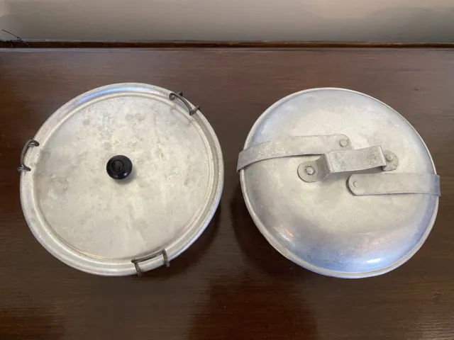 2 vintage Aluminium Steam Pudding Pots