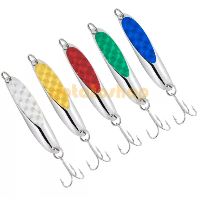 5pcs Spoon Fishing Spinner Lures 21g/28g Wedge Lure Pike Bass Trout Mackerel Sea