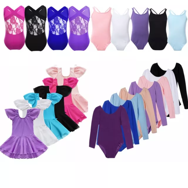 Girls Kids Tutu Ballet Leotard Dance Dress Ballerina Unitard Dancewear Costume