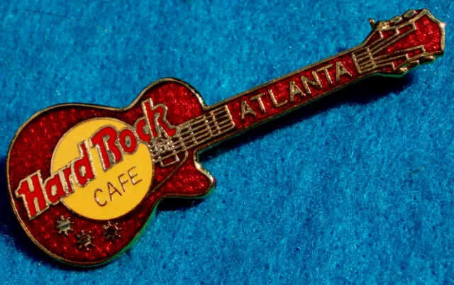ATLANTA GIBSON RED LES PAUL GUITAR 4LC LARGE GRID BACK Hard Rock Cafe PIN