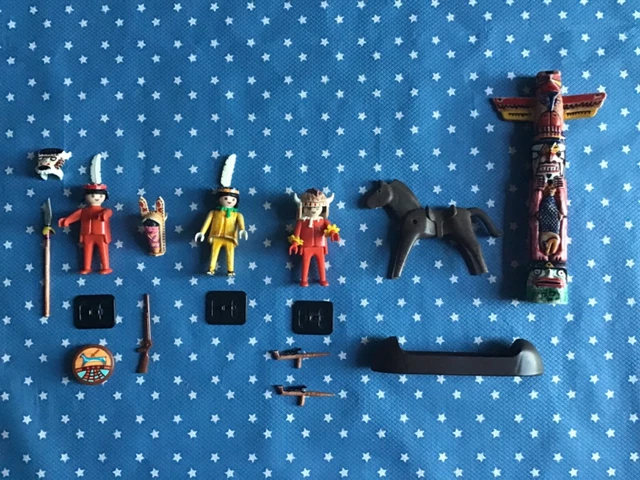 Lot De 2 Tomahawks Playmobil Vintage - Pièces 3558 Pour Figurines Indiens (3251, 3406, 3483)