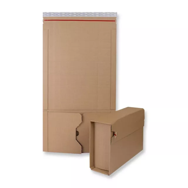 Book Wrap Packaging Mailers Flauto Box 270 x 190 +80 mm Cartone Marrone *50