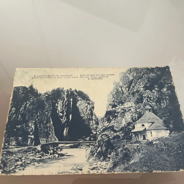 CARTOLINA CON VERSI DI ,A.ALEARDI viaggiata nel 1918 SPEDITA IN ZONA DI GUERRA