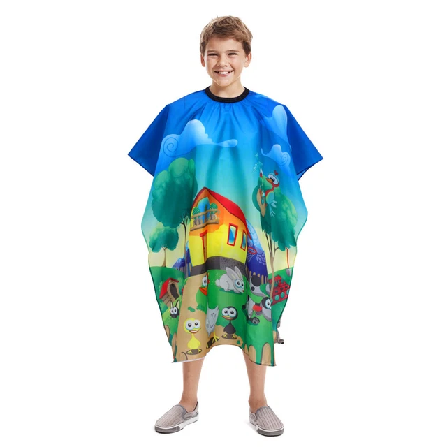 SOLUSTRE Friseurumhang Für Kinder – Wasserdichte Haarschnitt-Schürze In Blau, 85x85 Cm