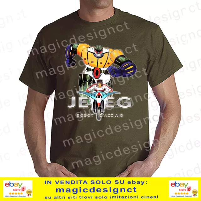 JEEG ROBOT D ACCIAIO HIROSHI  T-SHIRT UOMO MANICA CORTA UOMO BIMBO fino alla 5XL