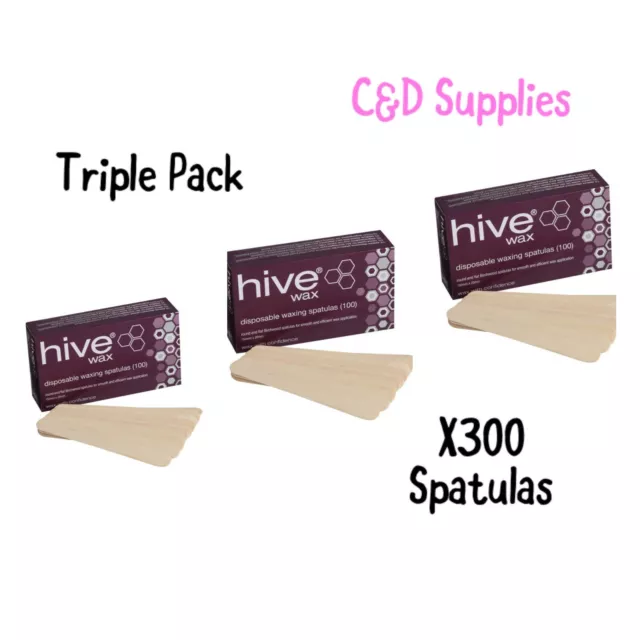 Hive DISPOSABLE WAXING SPATULAS(100) 150MMX20MM-TRIPLE PACK 300