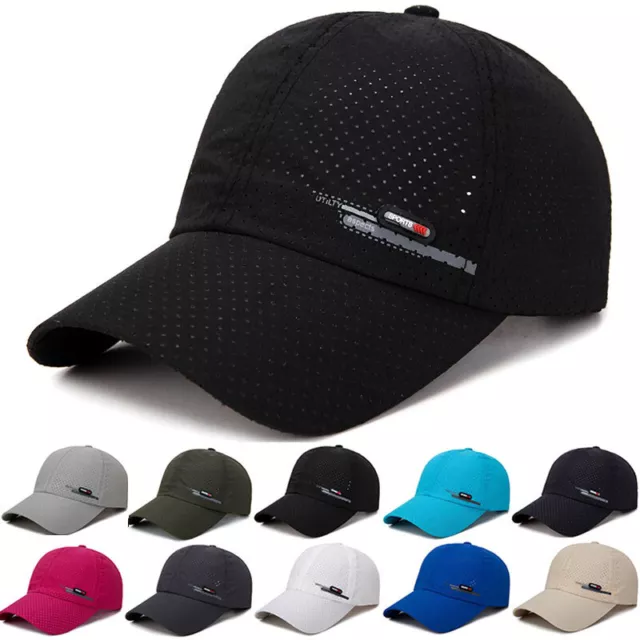 Summer Men Women Breathable Mesh Hat Adjustable Quick Dry Visor Baseball C =