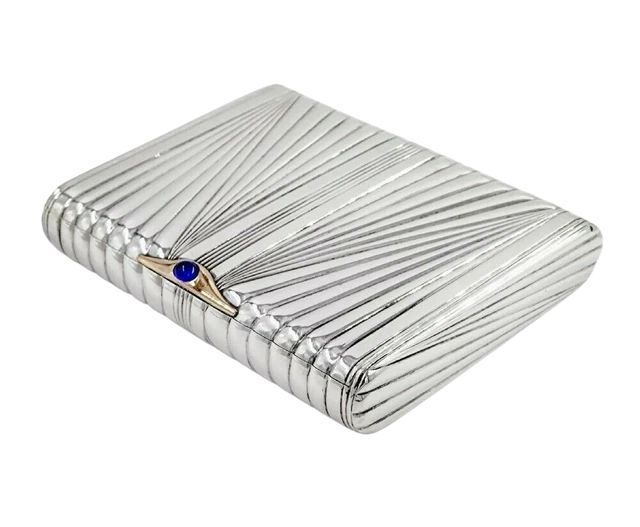Art Deco Solid Silver & 14k Gold Russian Case Faberge Antique Art Deco Solid Silver & 14k Gold Russian Case Faberge Antique