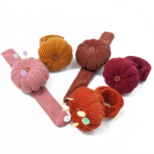 Pumpkin Needle Wrist Pin Cushion Elastic Strap Pincushions DIY Craft Sewing Tool