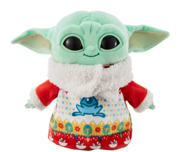 Star Wars Mandalorian Child Plush Baby Yoda Grogu Ugly Holiday Sweater Mattel 8"