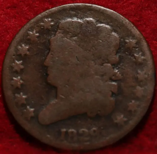 1829 Philadelphia Mint Copper Classic Head Half Cent 13 stars