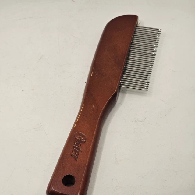 OSTER DOG COMB Wooden Handle With Metal Teeth 8.5
