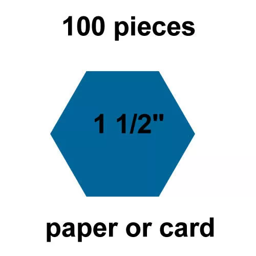 1 1/2  inch Hexagons - 100 per pack - Paper or Card - English Paper Piecing