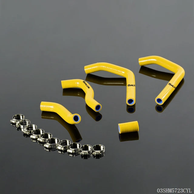 Yellow Fit for 2005 2006 2007 HONDA CR125R Silicone Radiator Coolant Tube Clamps