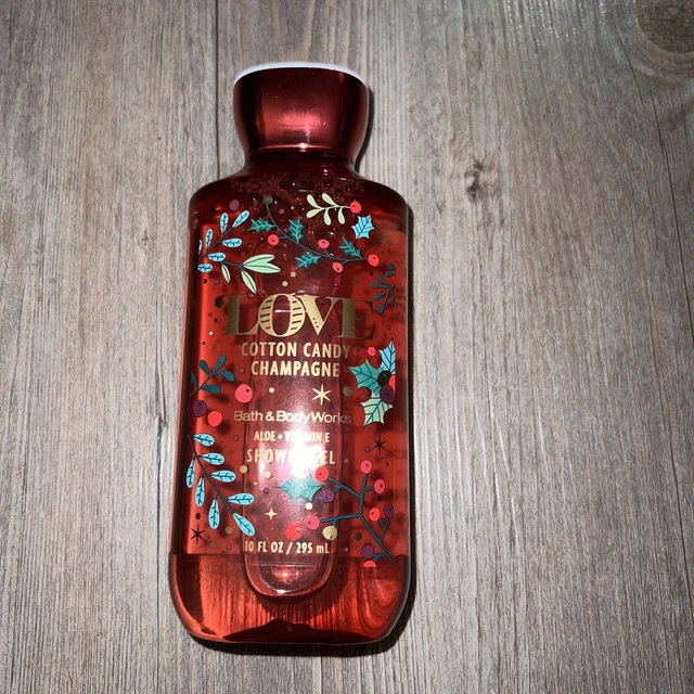 Gel de ducha Bath and Body Works LOVE ALGODÓN CARAMELO CHAMPÁN lavado corporal 10 fl oz