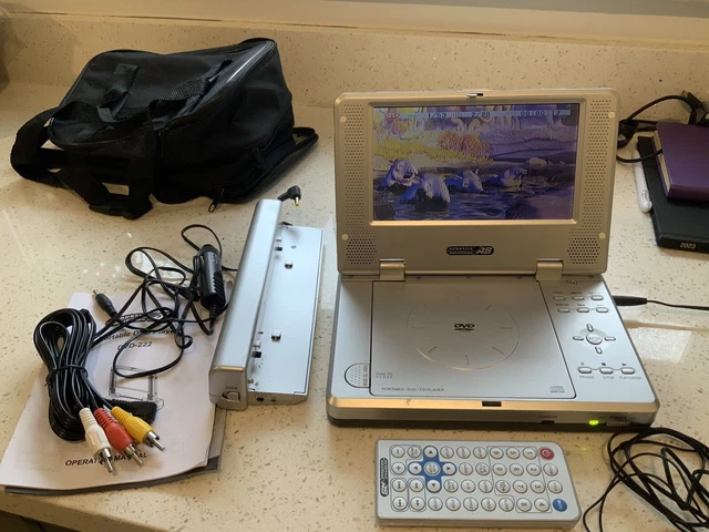 Acoustic Solutions Portable DVD Player DVD-222 Both Chargers and Carrying Case.