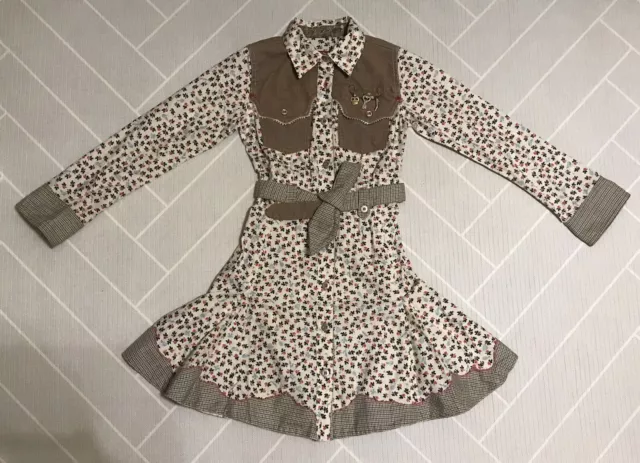 Oilily floral corduroy girl's dress size 128 (US 8Y)