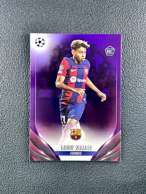 2023-24 TOPPS UEFA Club Competitions Lamine Yamal Rookie Purple #080/