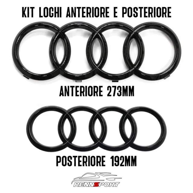 Genuine Volkswagen Audi - 8W0071801 - Front Audi Rings Emblem - Black (8W0  071 801)