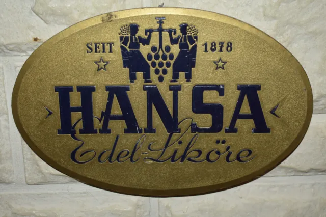 Altes Reklameschild 30er Jahre Hansa Edel Liköre,Schnaps,Vintage,Retro,Original