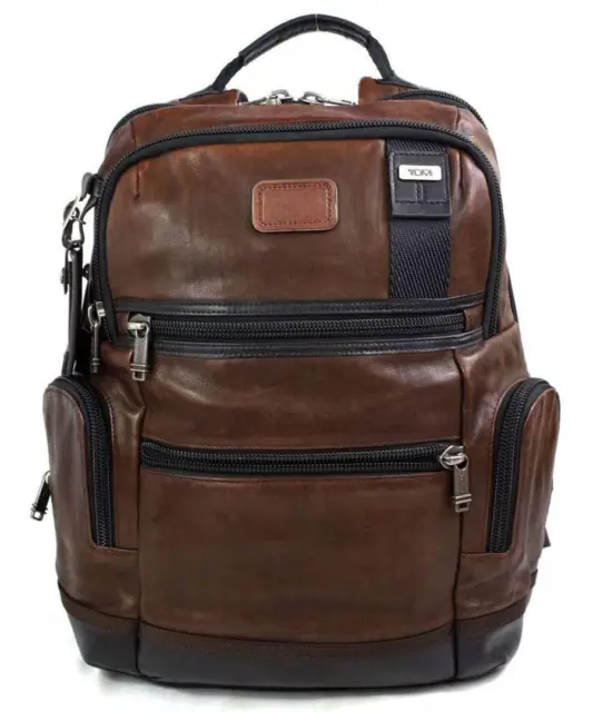 TUMI Alpha BRAVO 92681DB2 Leather Backpack Brown Used Very Good