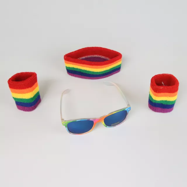 Pride Rainbow Party Sweatband Accessories: Sunglasses Party Men Women LGBTQ+