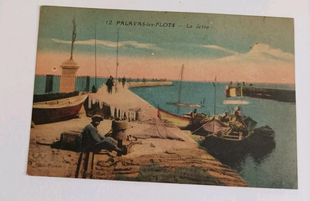 Carte Postale Ancienne Palavas - La Jetée Pêche à La Ligne - 34 - Noir Et Blanc