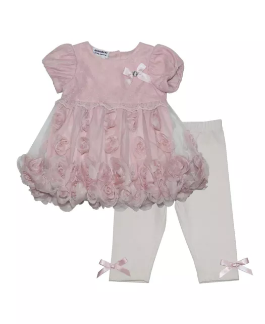 Blueberi Boulevard ROSE Baby Girl's Rosettes Doll and Leggings, 2-PC Set, US 12M