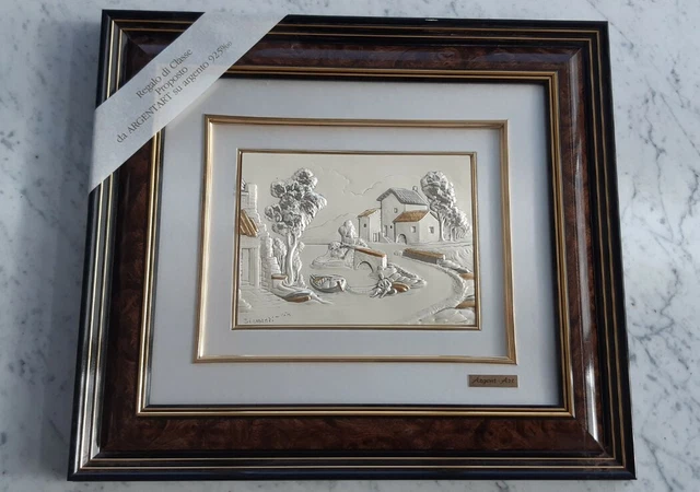 QUADRO ARGENTO 925 Argent-art Paesaggio diamanti EUR 49,00 - PicClick IT