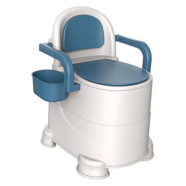 (Hard Ring)Portable Toilet With Safety Rail And Removable Paper Holder