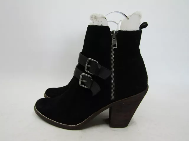 DV Dolce Vita Womens Sz 10 M Black Suede Zip Buckle Ankle Fashion Boot Bootie