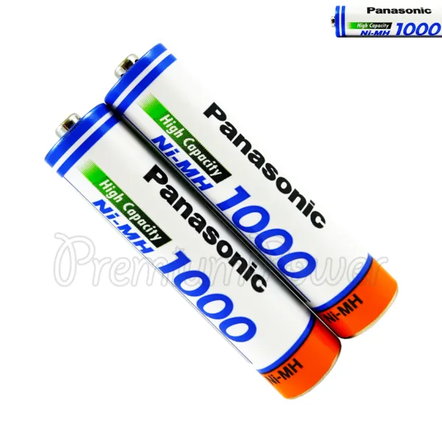 2 x Panasonic AAA batteries Ni-MH 1000 930mAh Rechargeable High capacity HR03