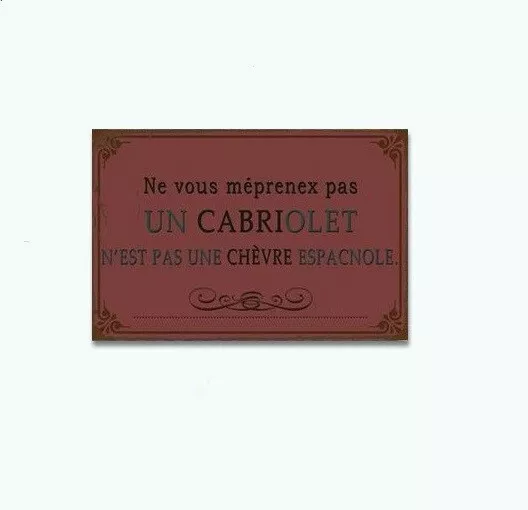 Plaque Murale métal tableau Dicton humour humoristique - 30 x 20 cm