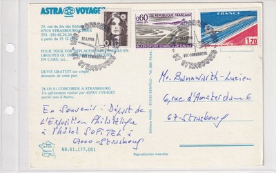 France 1866,1951,2764 CONCORDE STRASBOURG AVION CARTE 