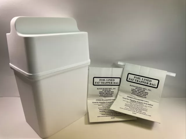 New NIB Range Kleen Fat Trapper System 1 White Container 2 Bags - Ships FREE
