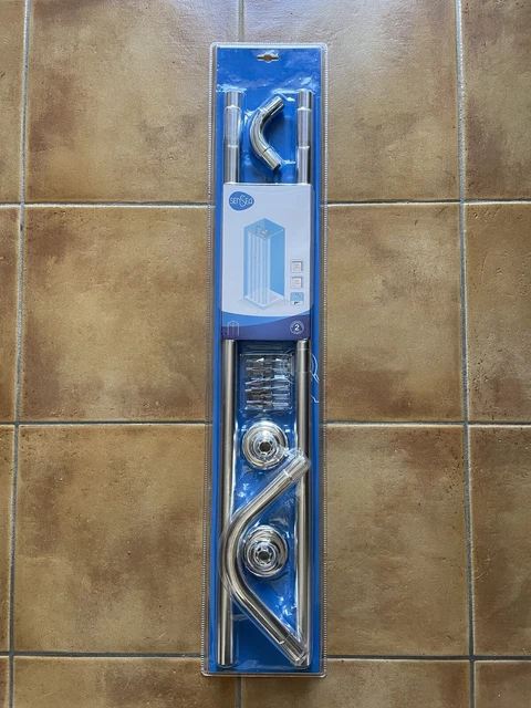 Bastone Per Tenda Doccia Curvo Vetrineinrete® - Universale 90x90 Cm, Nero - Foto 7