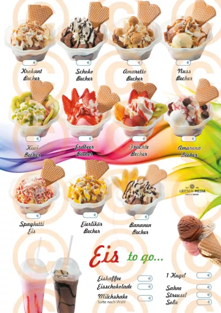 Eis to go - Aufkleber, Vinylfolie, selbstklebend, robust, DINA 1