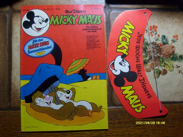Micky maus Heft 1975 Nr.27 Z0-1 mit Sonnenblende mit Sm und Sb