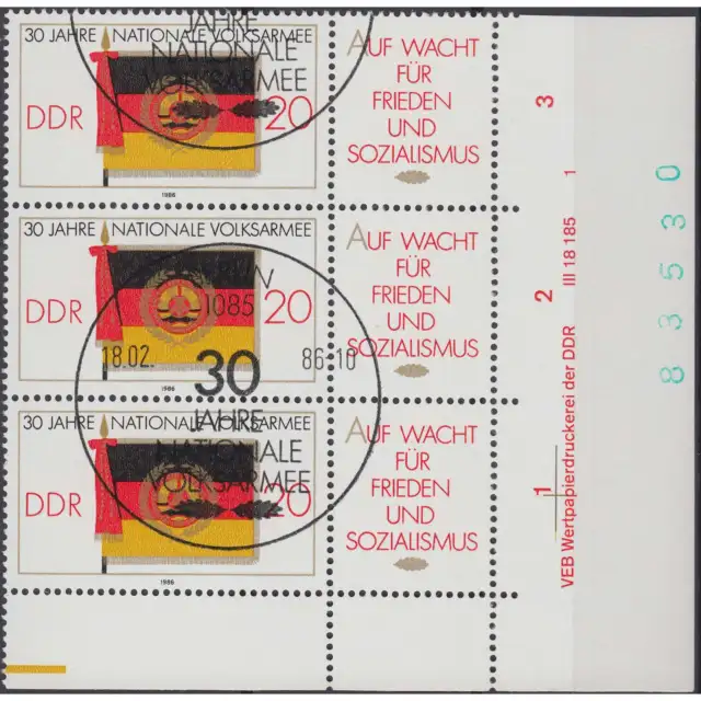 DDR Nr. 3001 DV gestempelt "Druckvermerk"
