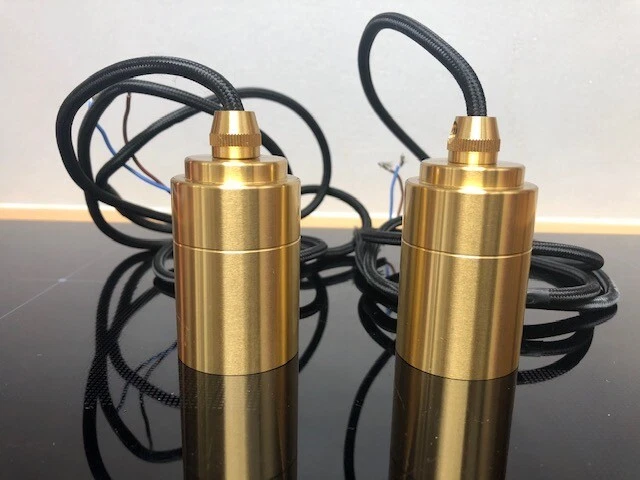 2 x Tala Brass Pendant Ceiling Light Fittings *See Description*