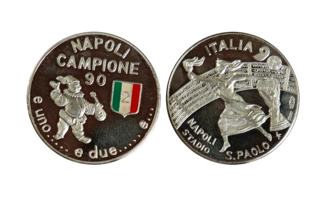 MEDAGLIA ITALIA CALCIO As Roma Campione D'italia 1989 1990 - Scudetto