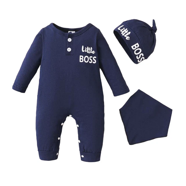 Abiti boss lettiera neonato bambini neonato tuta body set vestiti 3 pezzi 13