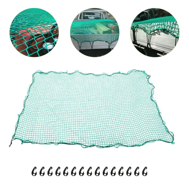 Rete Di Copertura Per Rimorchio 2,5 X 4,0 M - Maglia 35 Mm, Bordo Rinforzato, Verde, In PE/PP, Per Container E Trasporti - 2