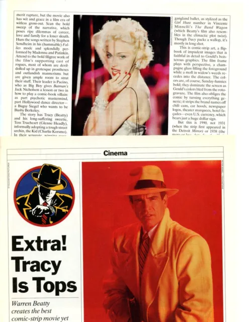 Dick Tracy Madonna Warren Beatty Magazine Photo Clipping 2 Page L1522