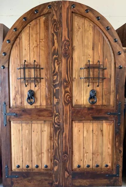 Rustic reclaimed lumber DOUBLE door solid wood story book castle winery