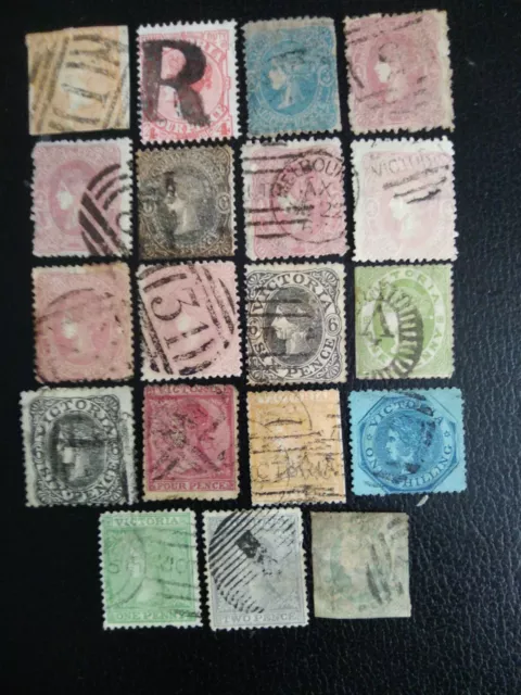 AUSTRALIA VICTORIA STATE Early Used Selection 19 used stamps (some faults noted)