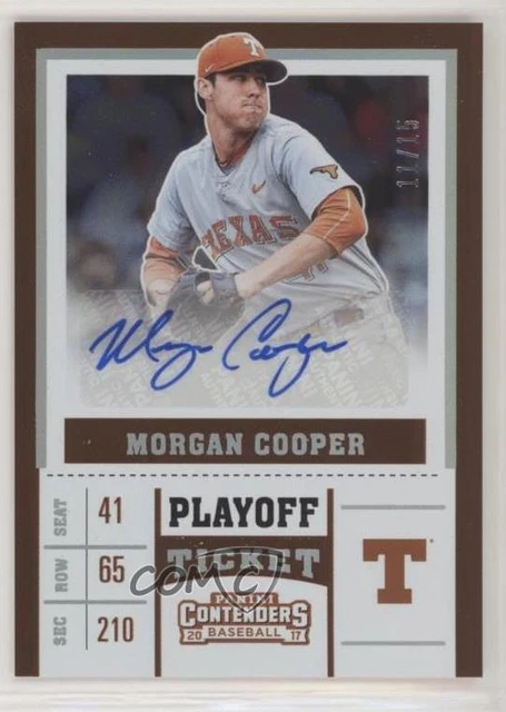 2017 Elite Extra Edition College Tickets Playoff Ticket /15 Morgan Cooper Auto