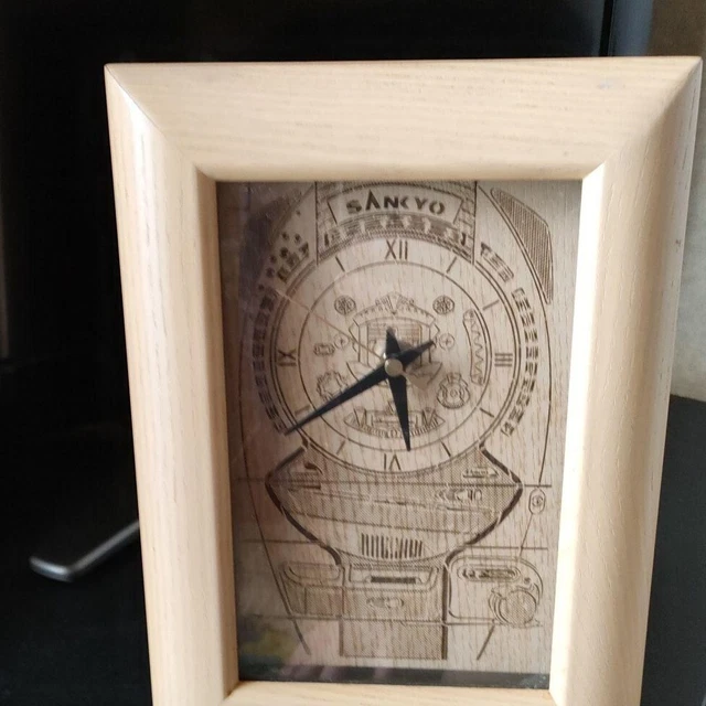 Sankyo Table Clock Pachinko Machine Motif Analog Wood Beige Prize Vintage Japan Sankyo Table Clock Pachinko Machine Motif Analog Wood Beige Prize Vintage Japan