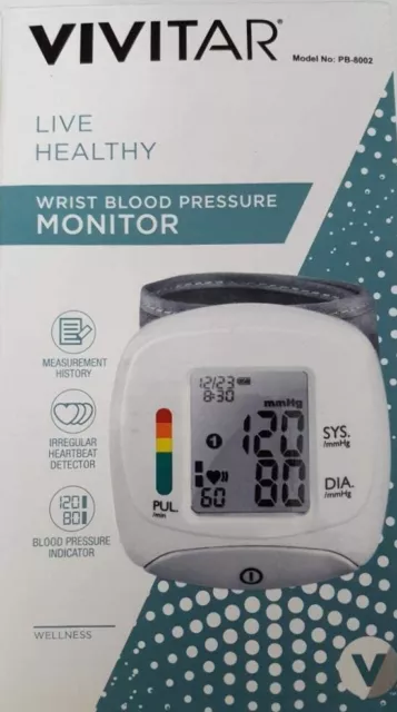 Vivitar PB-8002 Wrist Blood Pressure Monitor, White 2